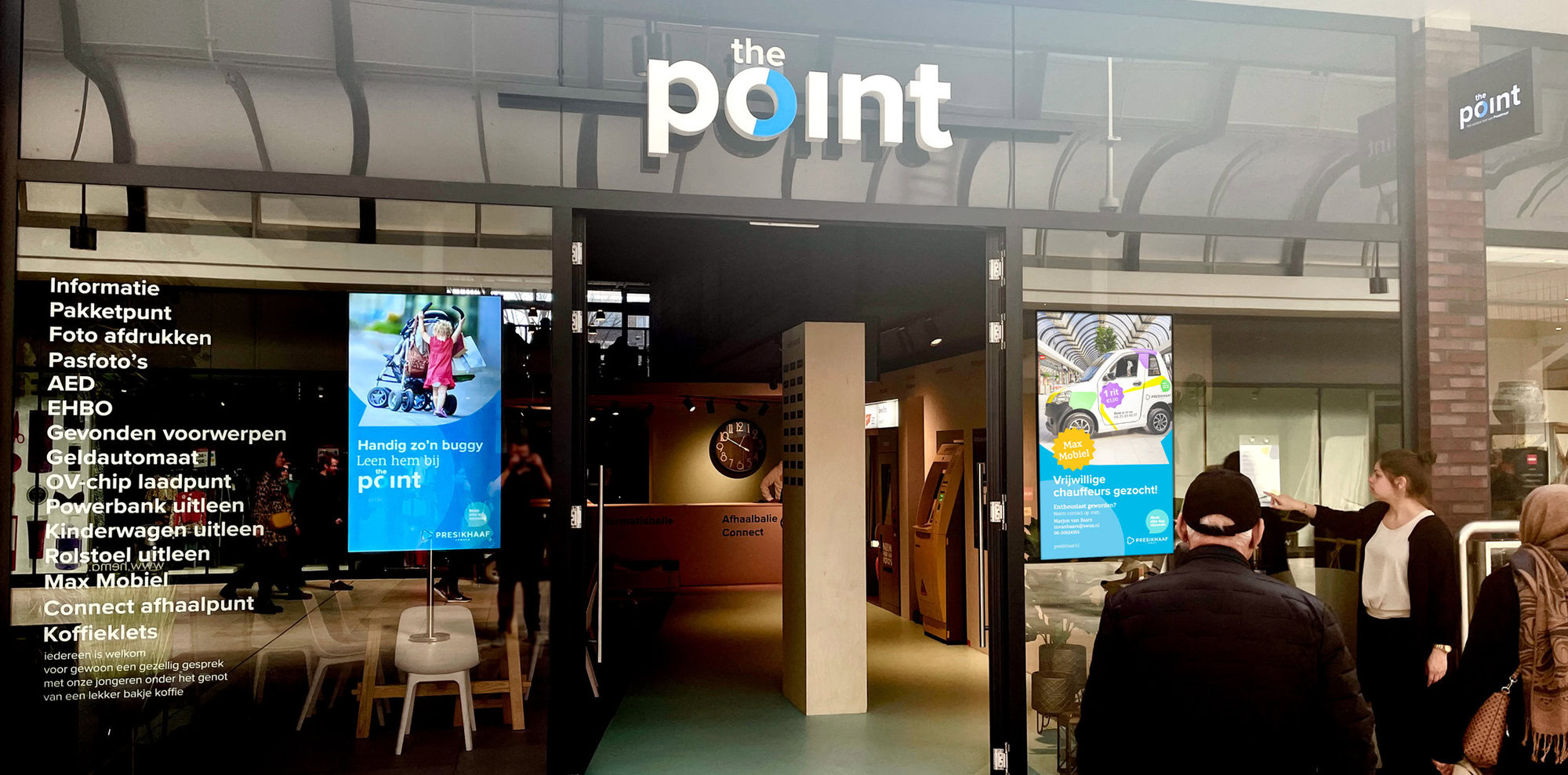 Animatie in led scherm in een retailwinkel