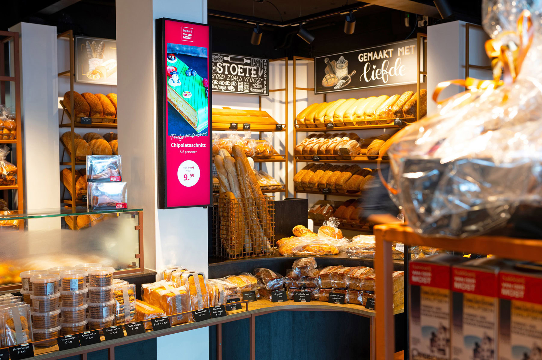 Narrowcasting scherm in de retail