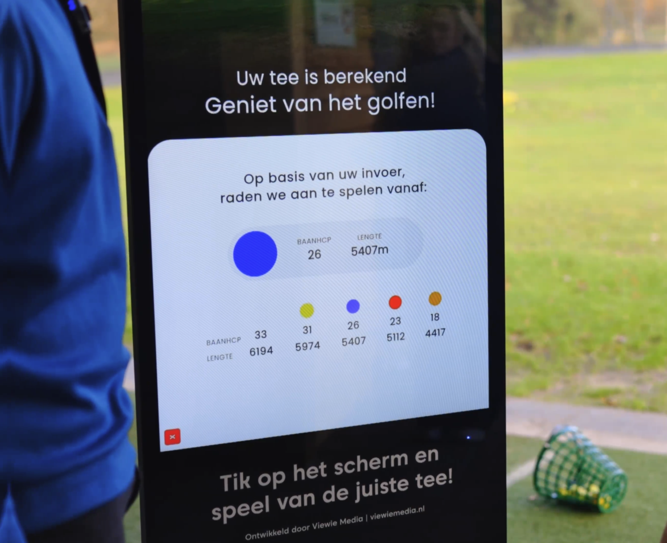 Baanhandicap tool gecombineerd met golfbaan tv en clubinformatie